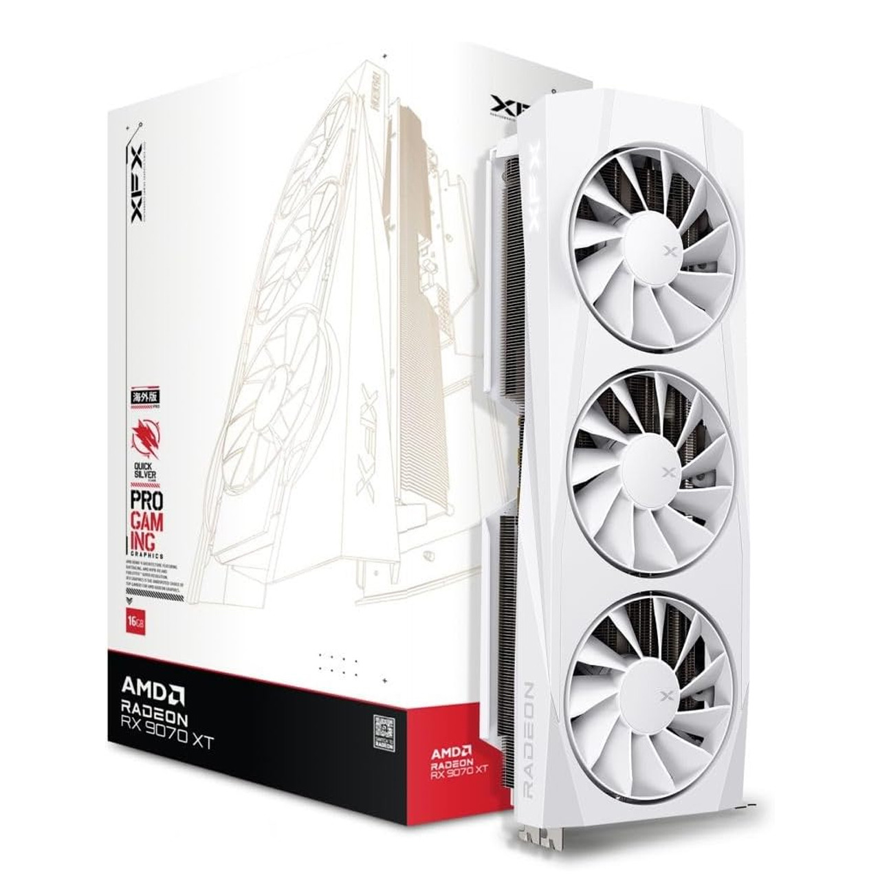 Xfx Microcenter XFX Swift AMD Radeon RX 9070XT White Gaming