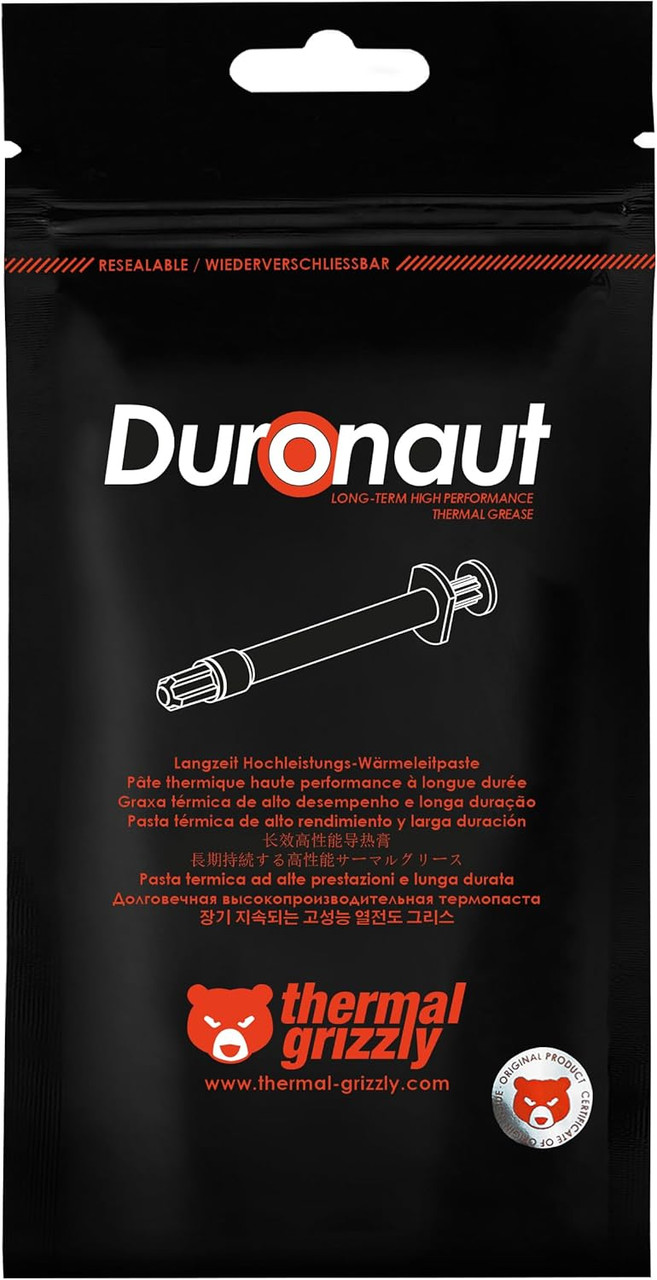Trusted by professionals and enthusiasts, Thermal Grizzly Duronaut 6 G is the ideal thermal paste for anyone seeking top-tier cooling for their high-performance devices.