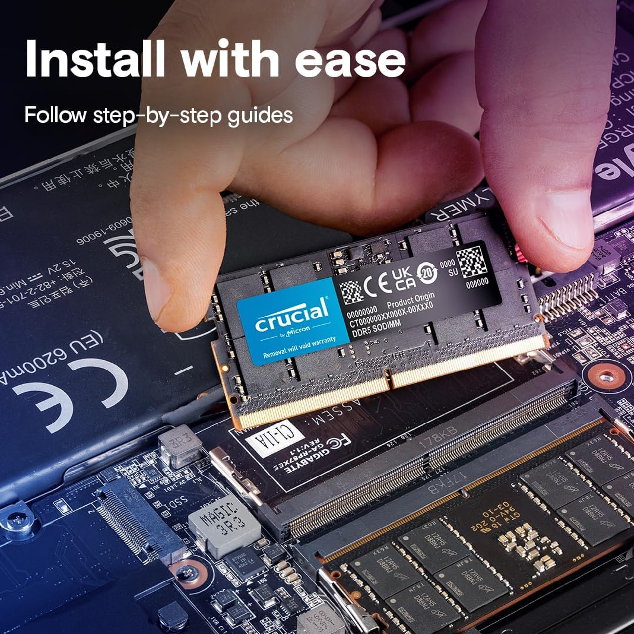 Backed by Crucial’s reliability, this memory kit ensures long-lasting performance and stability.