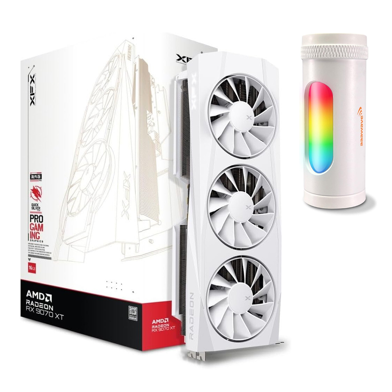 XFX Quicksilver AMD Radeon RX 9070XT White Gaming Edition with
