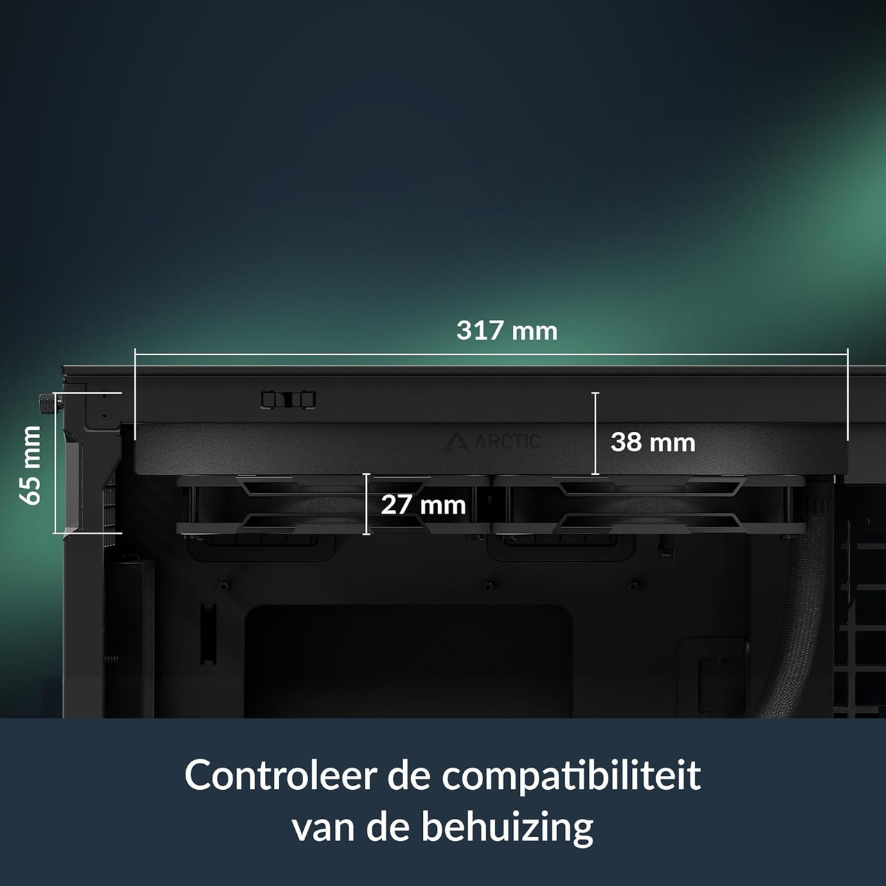 Equipped with dual 140mm PWM fans for superior airflow and quiet cooling efficiency.