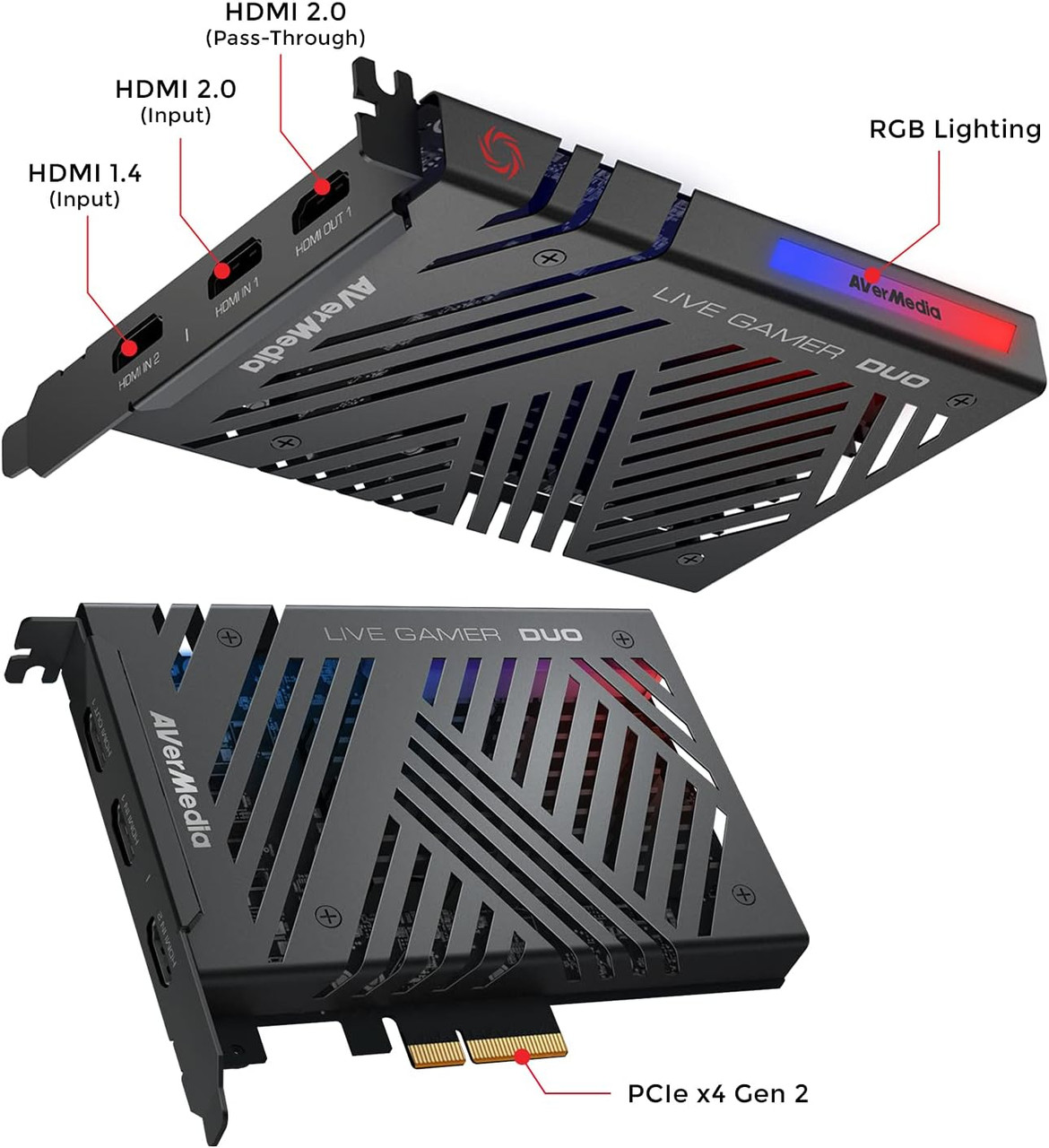 Designed for streamers and creators, this PCIe capture card supports professional multi-source video capture in a single setup.