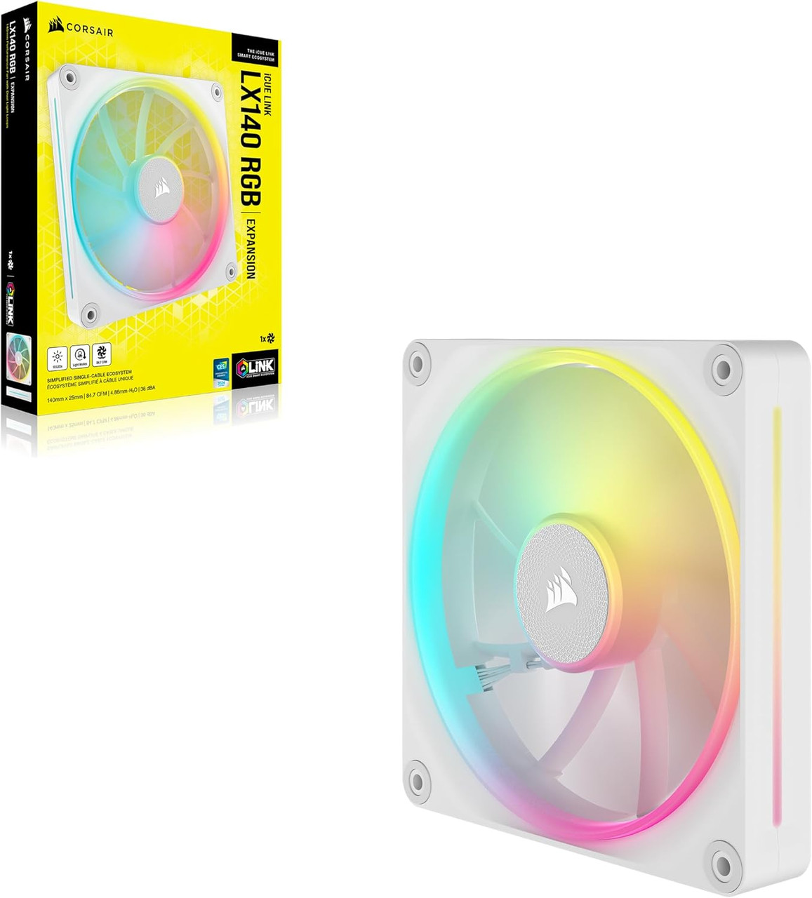 This expansion fan is ideal for users looking to boost cooling performance and add customizable RGB lighting to their existing Corsair iCUE Link system.