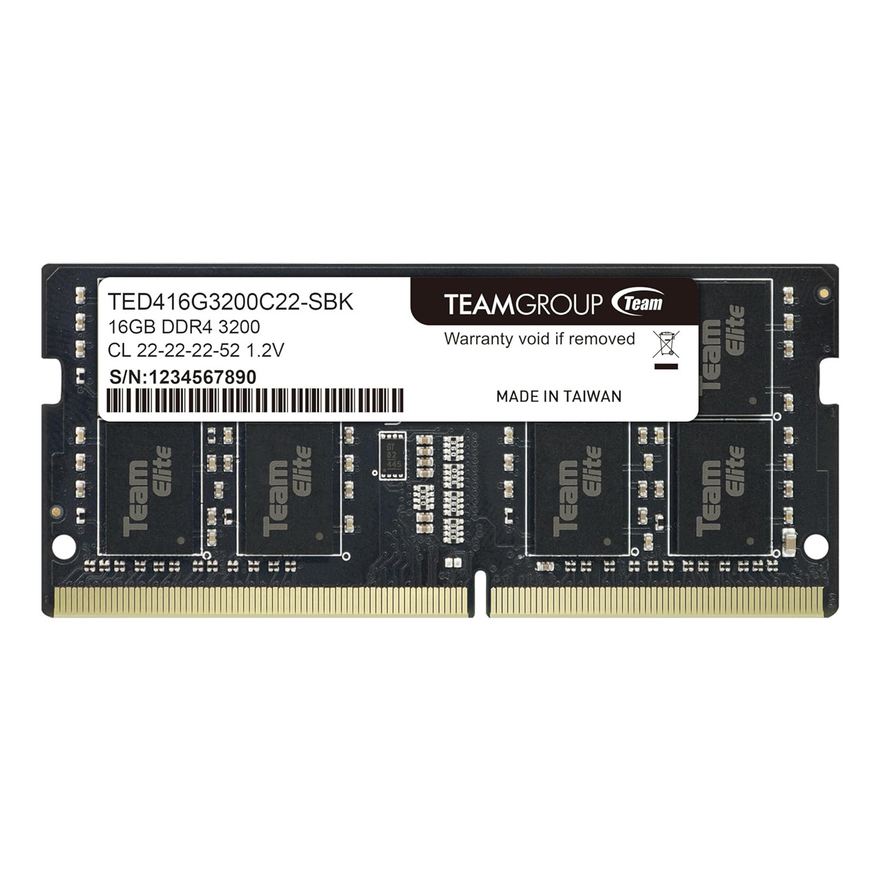 TEAMGROUP Elite DDR4 16GB SODIMM delivers reliable performance with a 3200MHz speed, ideal for laptops and compact systems.