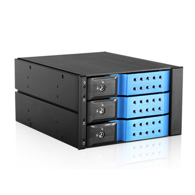 iStarUSA BPN-DE230SS-BLUE 2x5.25 to 3x3.5 SAS Cage Trayless Hot-Swap