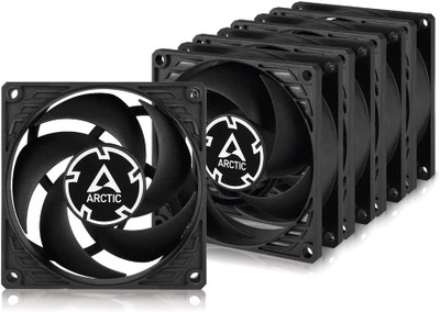 Arctic P8 PWM PST 80 mm | 3000 rpm | 4-Pin Case Fan with Cable Splitter | 5-Pieces (Black) - ACFAN00154A