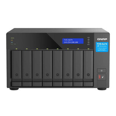 QNAP Ultra-High Speed 8 Bay NAS. Intel Core i7 12C (8 P+ 4 E) /20T processor, 32GB  DDR4 RAM, 350W PSU TVS-H874-i7-32G-US