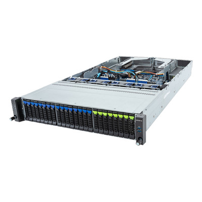 Gigabyte 2U Rack Server - 5th/4th Gen Intel Xeon Scalable, Dual CPU, 4+4 2.5 Gen5 NVME/SATA/SAS Slots, 8x PCIe Gen5 GPUs G293-S42 Rev. AAP1
