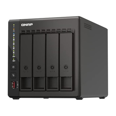 The QNAP TS-453E-8G-US is a 4-Bay NAS powered by an Intel Celeron J6412 quad-core 2.0GHz processor with onboard 8GB DDR4 RAM for powerful multitasking and smooth performance.