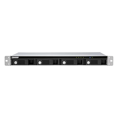 The QNAP TR-004U-US is a 4-bay 1U rackmount direct-attached storage (DAS) enclosure that expands storage capacity quickly and efficiently.