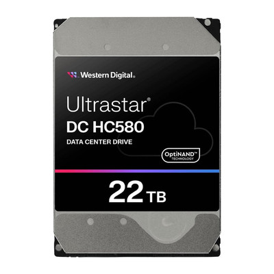 WD Ultrastar DC HC580 22TB offers high-capacity enterprise storage with SATA 6Gb/s, 512e formatting, and a 7.2K RPM performance design.