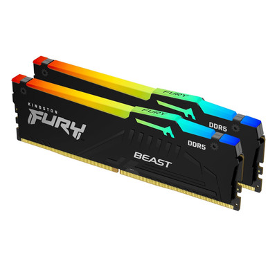 Kingston Fury Beast RGB 32GB (2x16GB) DDR5 delivers ultra-fast 6000MT/s performance for gaming, streaming, and heavy multitasking.