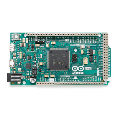 The Arduino Due features a 32-bit ARM Cortex-M3 processor running at 84MHz for fast, high-performance computing.