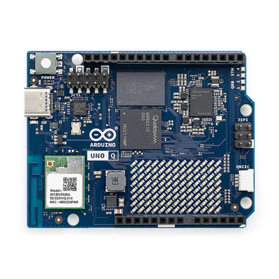 The Arduino UNO Q Hybrid Board combines Qualcomm® QRB2210 and STM32U585 for powerful AI vision and real-time control.