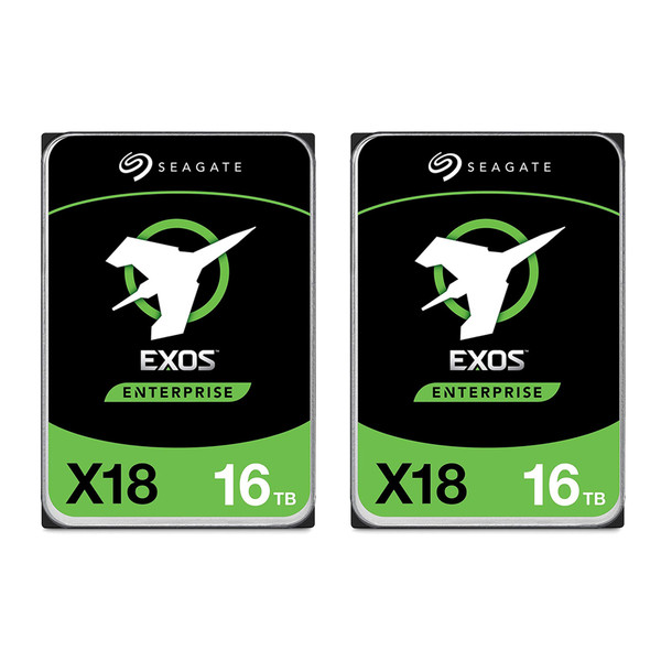 Seagate ST16000NM000J Exos X18 16 TB Enterprise HDD ,CMR 3.5 Inch  Hyperscale SATA 6Gb/s, 7200 RPM,512e and 4Kn FastFormat (Pack of 2) -  AAAWAVE