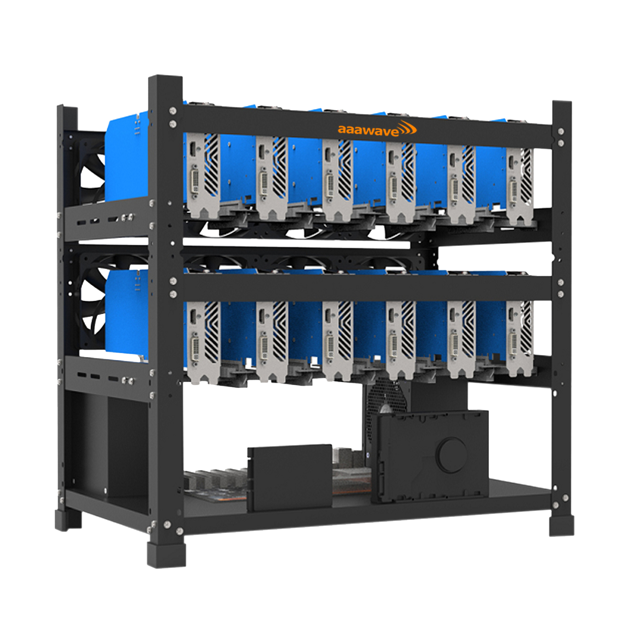 trendyMining Chassis Aluminium empilable pour Rig de Minage - Mining Rig  Cryptomonnaie Altcoin (8 GPU - sans Ventilateur) : : Informatique