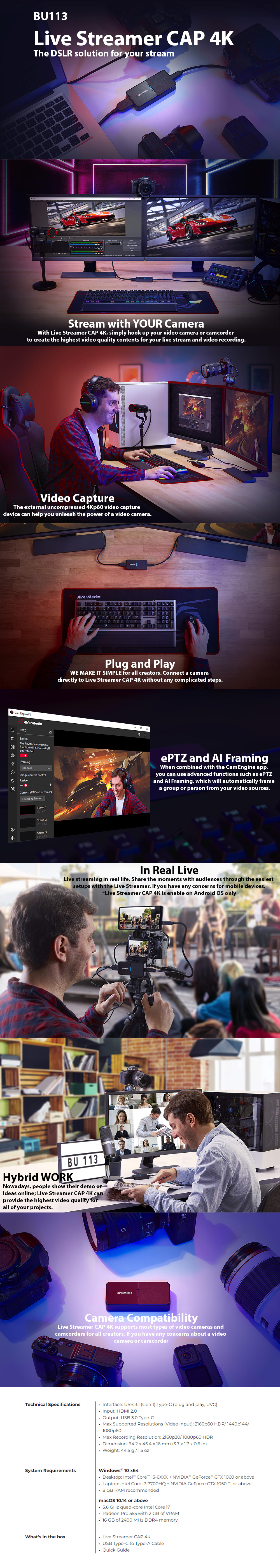 avermedia-bu113-live-streamer-cap-4k-hdmi-video-capture-card-capture-and-stream-in-2160p30-usb-type-c-output.jpg Live Streamer CAP 4K - BU113.png