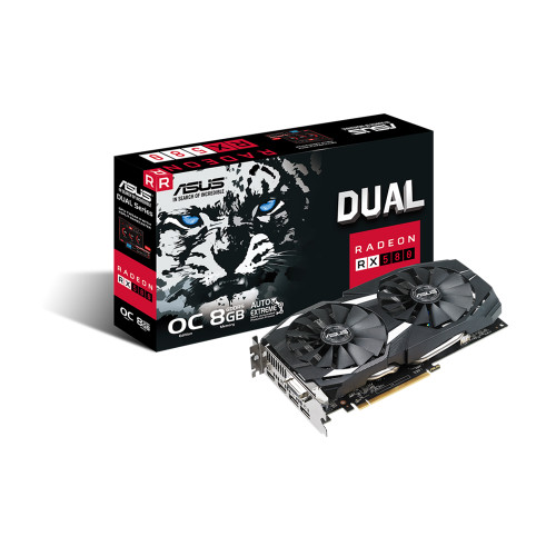 ASUS Radeon RX 580 8GB Dual-fan OC Edition GDDR5 DP HDMI DVI VR Ready AMD Graphics Card DUAL-RX580-O8G