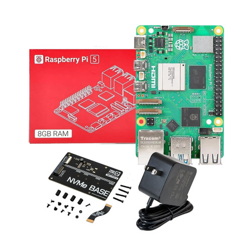 Raspberry Pi 5 8GB とM.2 SSDケースセット GeeekPi Raspberry Pi 5 用メタルケース、PCIe M.2 NVMe SSD シールド