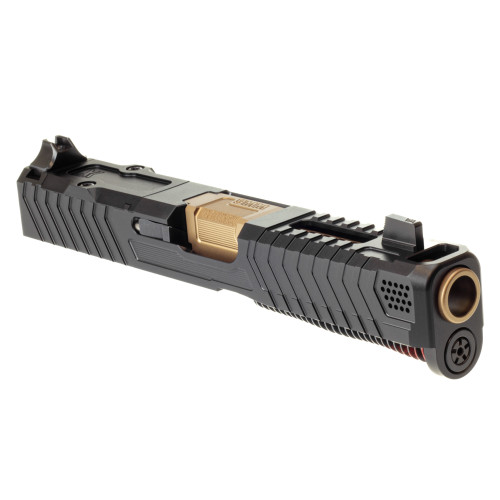 Battle Werx Dual Ported Battle Slide Complete Slide Assembly for Glock 19, 19x, 45 compatible with Gen 5, Model V, and Gen 6 RMR 507c Optic Ready with ABA Sight Set