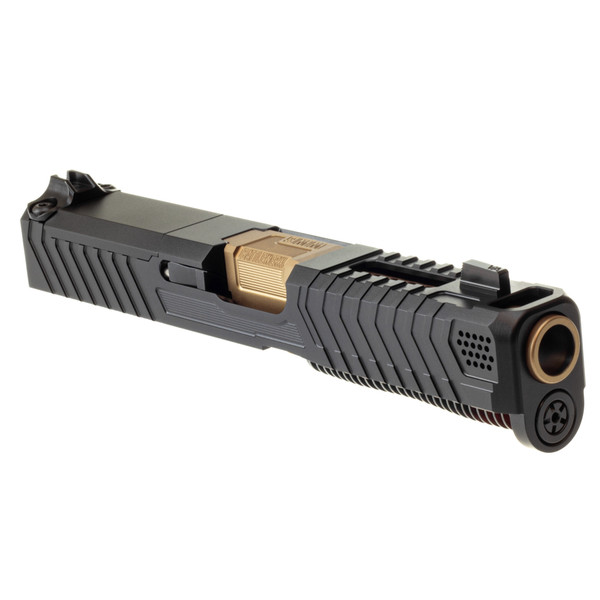 Battle Werx Dual Ported Battle Slide Complete Slide Assembly for Glock 19, 19x, 45 compatible with Gen 5, Model V, and Gen 6 Aimpoint COA Optic Ready with ABA Sight Set