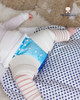 Pastel Blue Leak Protection Nappy Cover & Pink Stripes Legwarmers.