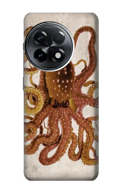 W2801 Vintage Octopus Funda Carcasa Case y Caso Del Tirón Funda para OnePlus 11R