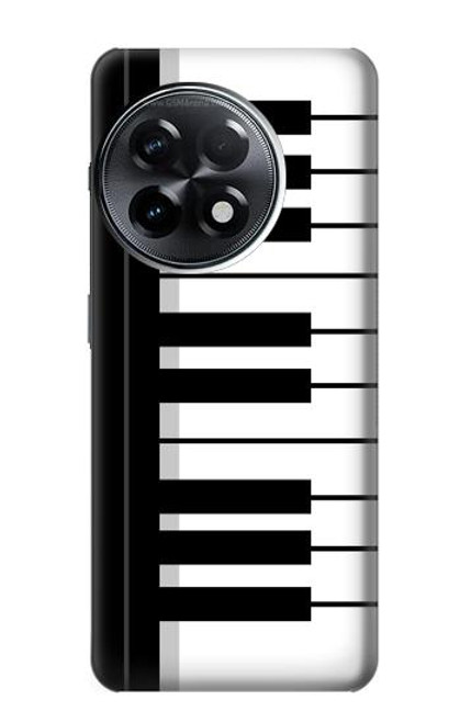 W3078 Black and White Piano Keyboard Funda Carcasa Case y Caso Del Tirón Funda para OnePlus 11R