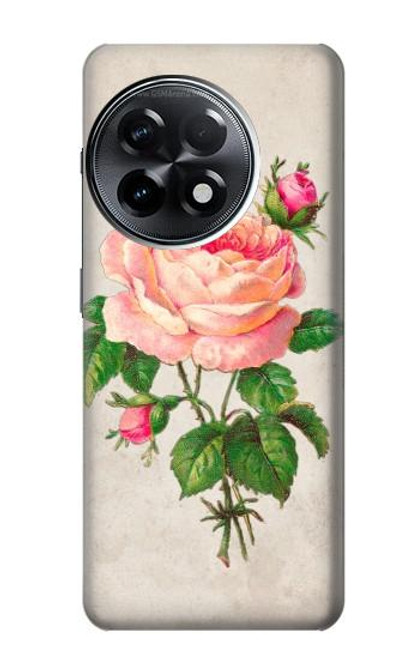 W3079 Vintage Pink Rose Funda Carcasa Case y Caso Del Tirón Funda para OnePlus 11R