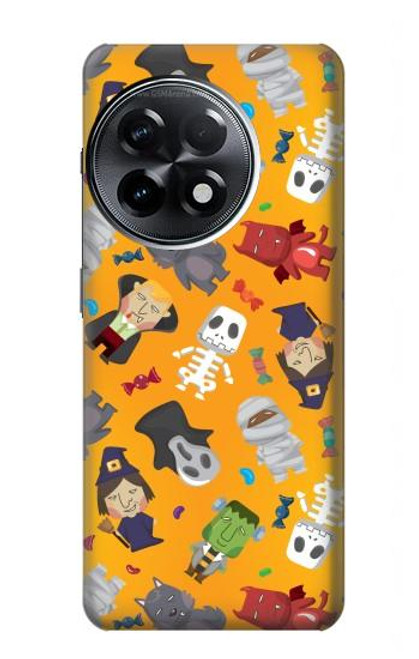 W3275 Cute Halloween Cartoon Pattern Funda Carcasa Case y Caso Del Tirón Funda para OnePlus 11R