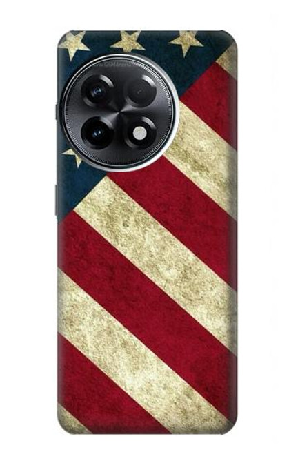 W3295 US National Flag Funda Carcasa Case y Caso Del Tirón Funda para OnePlus 11R