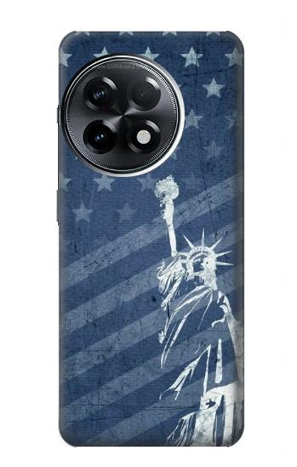 W3450 US Flag Liberty Statue Funda Carcasa Case y Caso Del Tirón Funda para OnePlus 11R