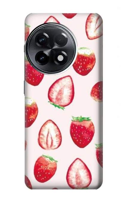 W3481 Strawberry Funda Carcasa Case y Caso Del Tirón Funda para OnePlus 11R