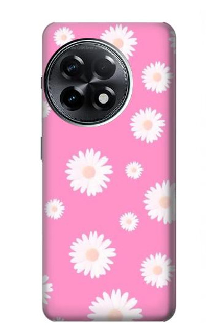 W3500 Pink Floral Pattern Funda Carcasa Case y Caso Del Tirón Funda para OnePlus 11R