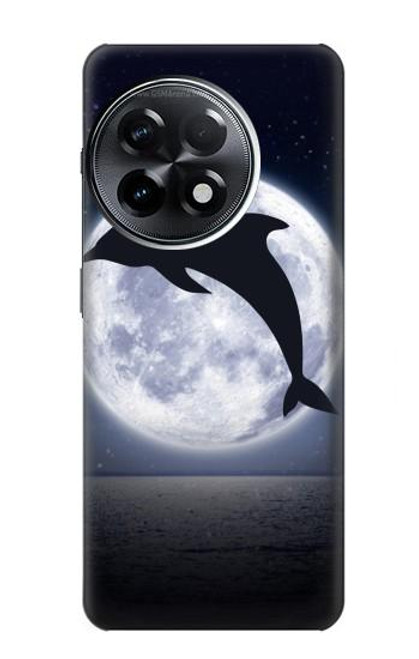 W3510 Dolphin Moon Night Funda Carcasa Case y Caso Del Tirón Funda para OnePlus 11R