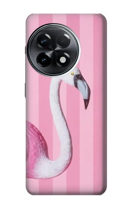 W3805 Flamingo Pink Pastel Funda Carcasa Case y Caso Del Tirón Funda para OnePlus 11R