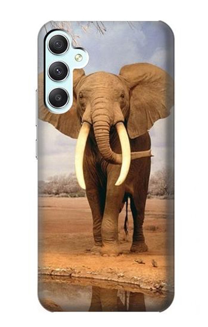 W0310 African Elephant Funda Carcasa Case y Caso Del Tirón Funda para Samsung Galaxy A34 5G