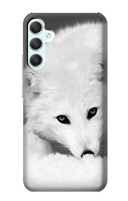 W2569 White Arctic Fox Funda Carcasa Case y Caso Del Tirón Funda para Samsung Galaxy A34 5G