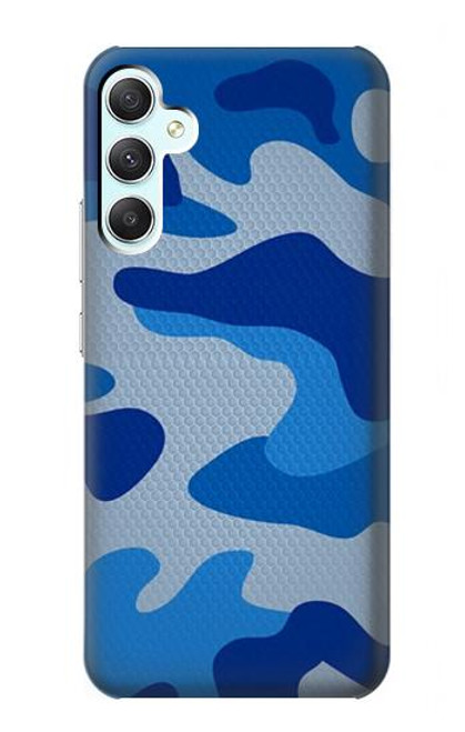 W2958 Army Blue Camo Camouflage Funda Carcasa Case y Caso Del Tirón Funda para Samsung Galaxy A34 5G