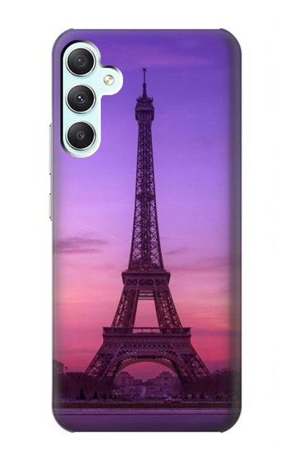 W3447 Eiffel Paris Sunset Funda Carcasa Case y Caso Del Tirón Funda para Samsung Galaxy A34 5G