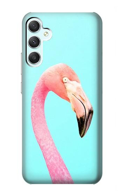 W3708 Pink Flamingo Funda Carcasa Case y Caso Del Tirón Funda para Samsung Galaxy A34 5G