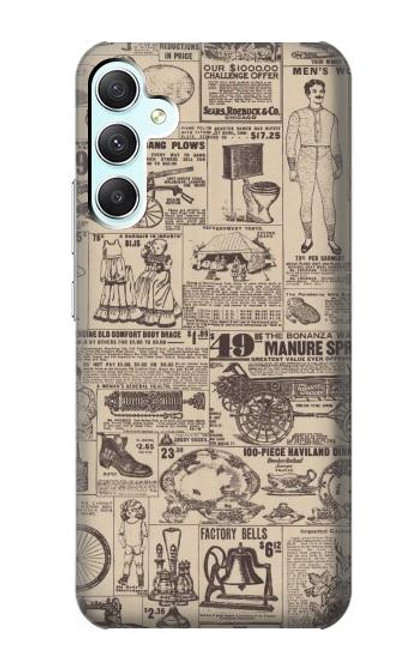 W3819 Retro Vintage Paper Funda Carcasa Case y Caso Del Tirón Funda para Samsung Galaxy A34 5G