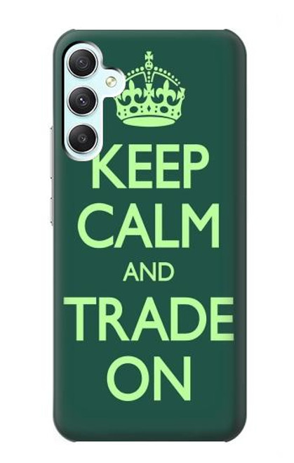 W3862 Keep Calm and Trade On Funda Carcasa Case y Caso Del Tirón Funda para Samsung Galaxy A34 5G