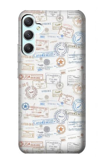 W3903 Travel Stamps Funda Carcasa Case y Caso Del Tirón Funda para Samsung Galaxy A34 5G