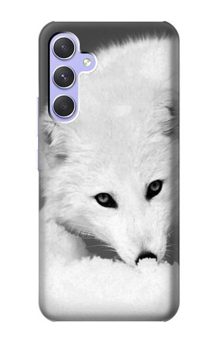 W2569 White Arctic Fox Funda Carcasa Case y Caso Del Tirón Funda para Samsung Galaxy A54 5G