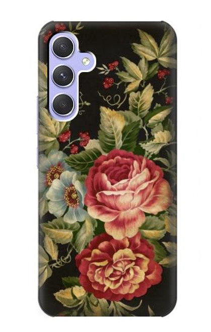 W3013 Vintage Antique Roses Funda Carcasa Case y Caso Del Tirón Funda para Samsung Galaxy A54 5G