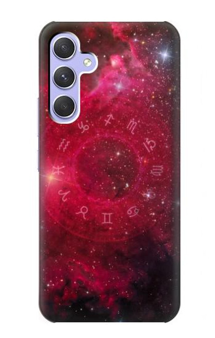 W3368 Zodiac Red Galaxy Funda Carcasa Case y Caso Del Tirón Funda para Samsung Galaxy A54 5G