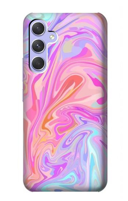 W3444 Digital Art Colorful Liquid Funda Carcasa Case y Caso Del Tirón Funda para Samsung Galaxy A54 5G