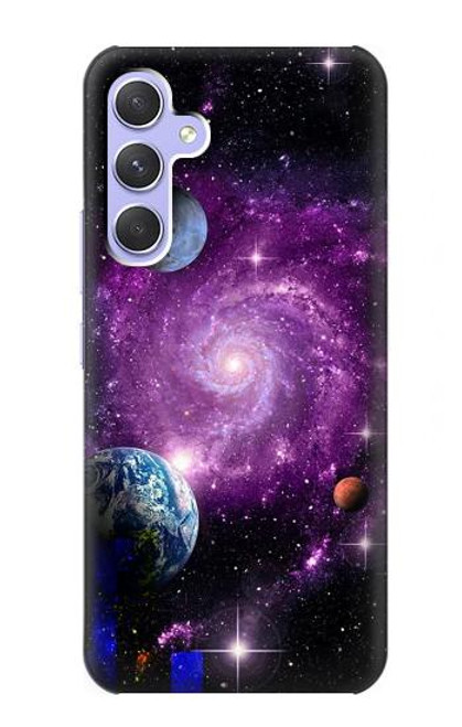 W3689 Galaxy Outer Space Planet Funda Carcasa Case y Caso Del Tirón Funda para Samsung Galaxy A54 5G