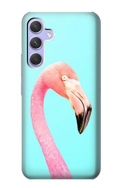 W3708 Pink Flamingo Funda Carcasa Case y Caso Del Tirón Funda para Samsung Galaxy A54 5G